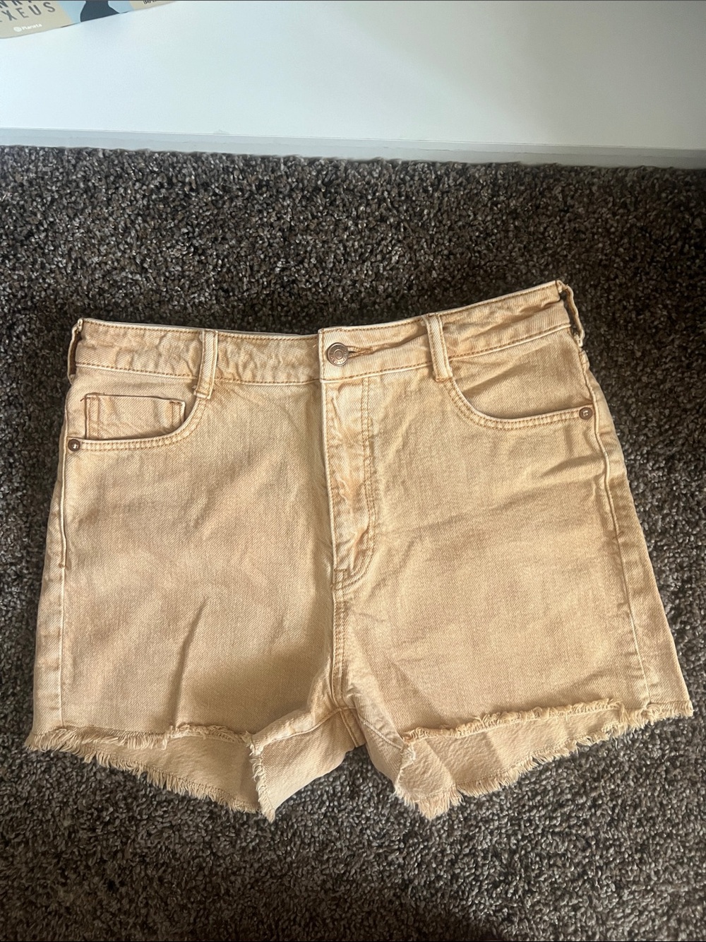 Anthropology-Pilcro Frayed-Hem High-Rise Shorts